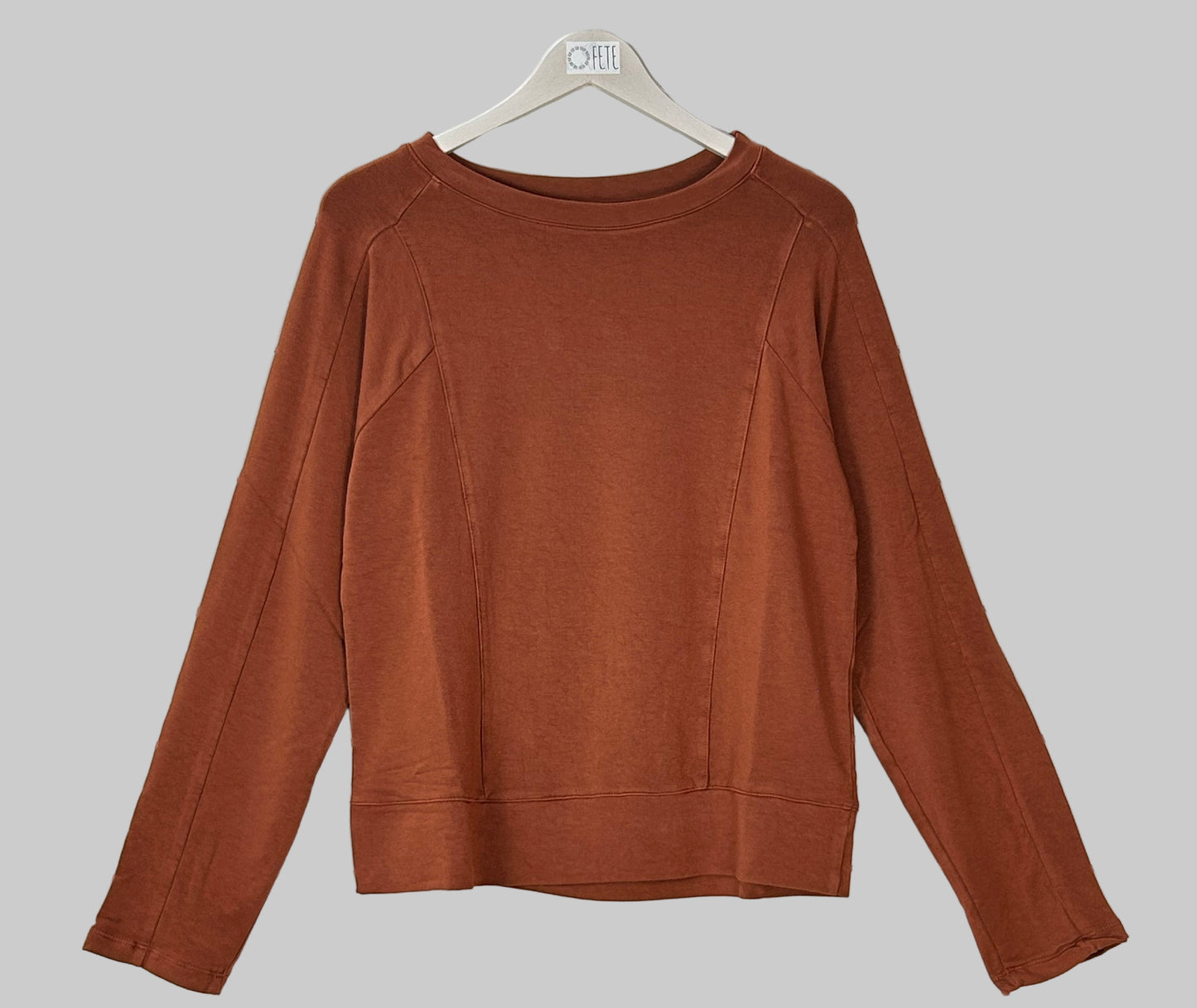 SUDADERA COSTURAS CAQUI