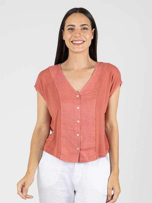 FUNKY Camiseta Hombro Caído Berry