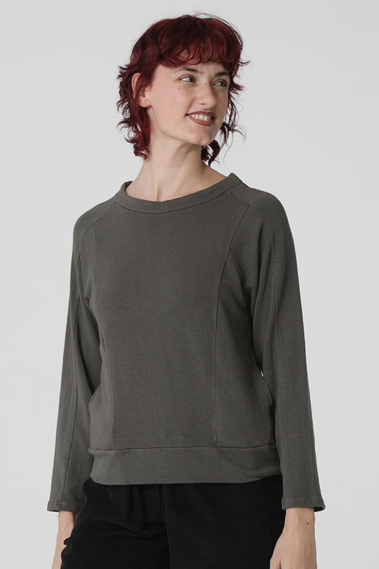 SUDADERA COSTURAS CAQUI