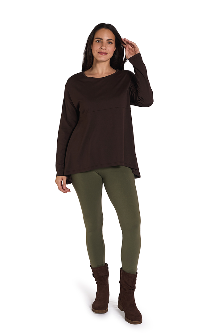 SULCATA M/L Camiseta Manga Larga Cacao de FETE — Frontal