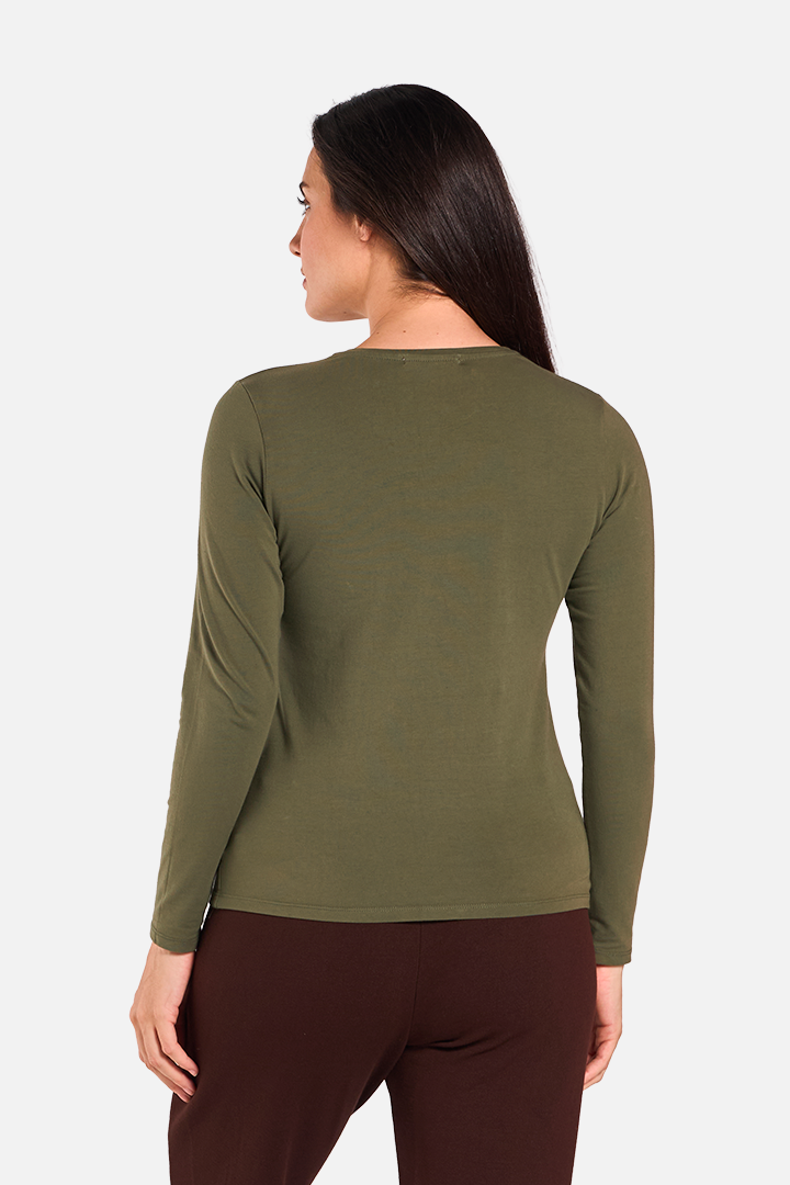 CAREL Camiseta Manga Larga Oliva de FETE — Detras