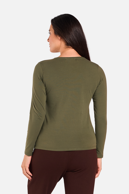 CAREL Camiseta Manga Larga Oliva de FETE — Detras