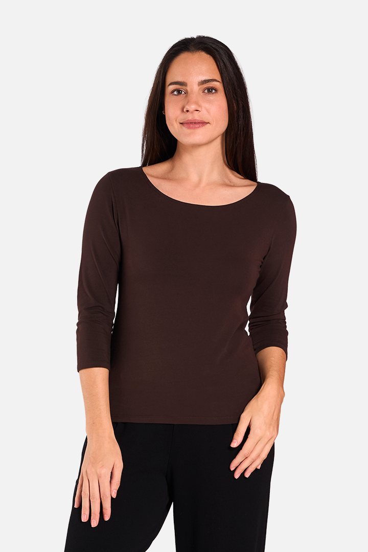 FLORA Camiseta Manga 3/4 Cacao de FETE — Detalle
