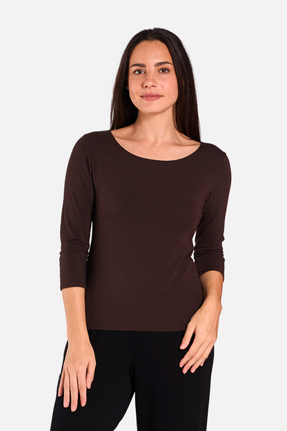 FLORA Camiseta Manga 3/4 Cacao de FETE — Detalle