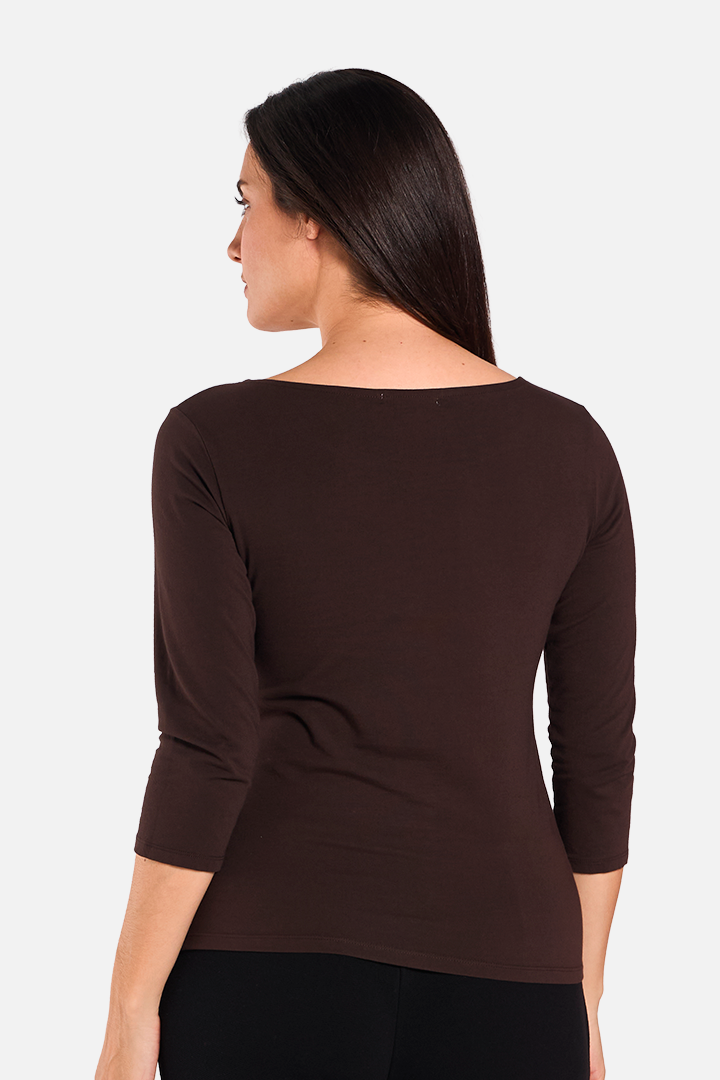 FLORA Camiseta Manga 3/4 Cacao de FETE — Detras