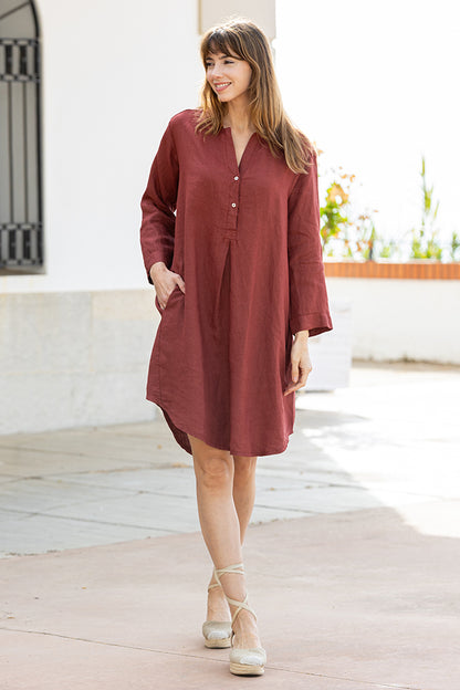VESTIDO CAMISERO LINO ZURI