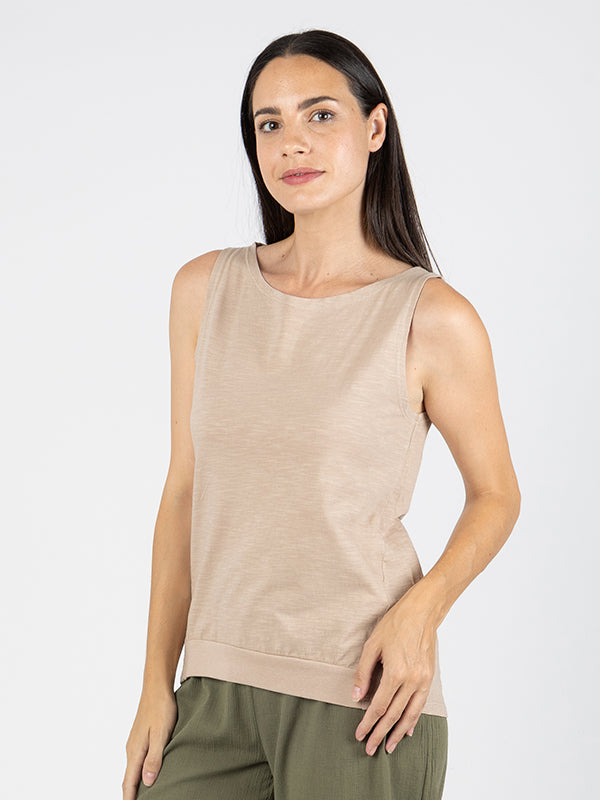 CECILA Camiseta Sin Mangas Sand
