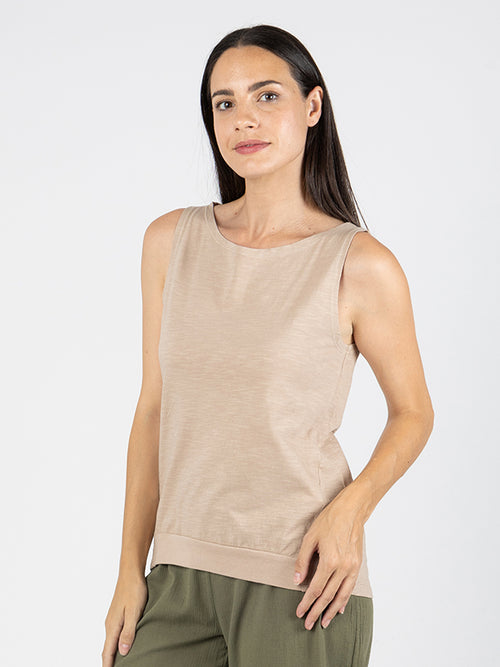 CECILA Camiseta Sin Mangas Sand