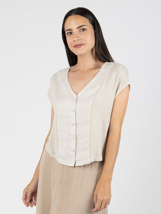 FUNKY Camiseta Hombro Caído Linen