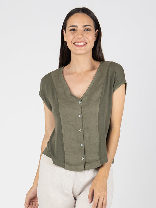 FUNKY Camiseta Hombro Caído Moss