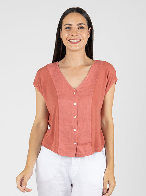 FUNKY Camiseta Hombro Caído Berry
