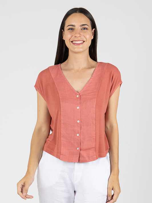 FUNKY Camiseta Hombro Caído Berry