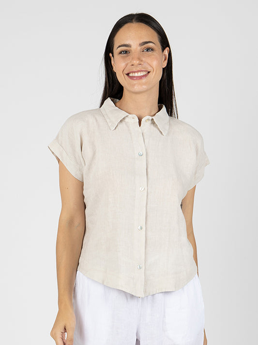 MONTSE Blusa Manga Corta Linen