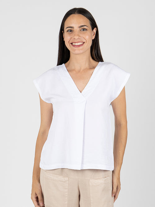 ROSA Camiseta Hombro Caído White