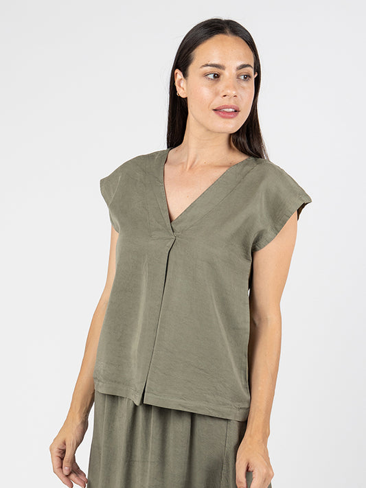 ROSA Camiseta Hombro Caído Moss