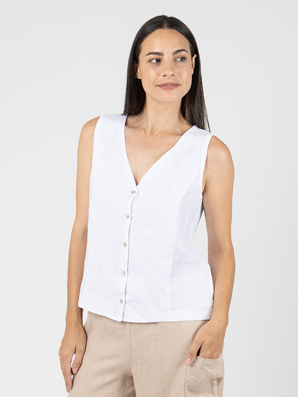 VEGA Camiseta Sin Mangas White