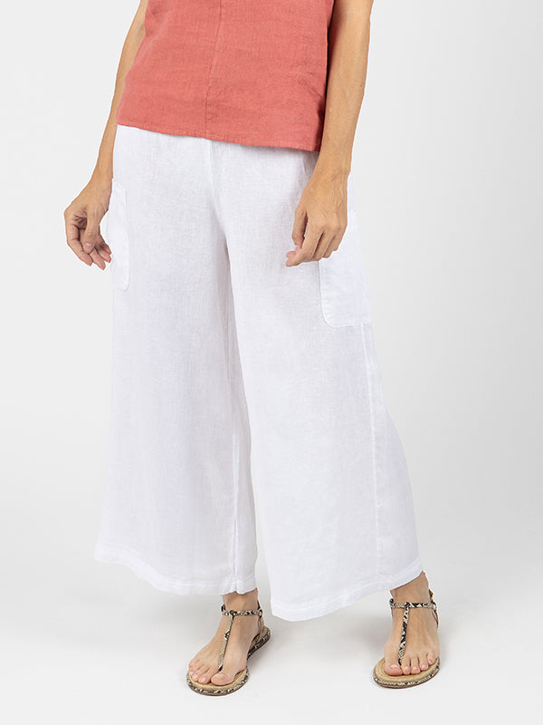 PAPHOS Pantalón Pirata White
