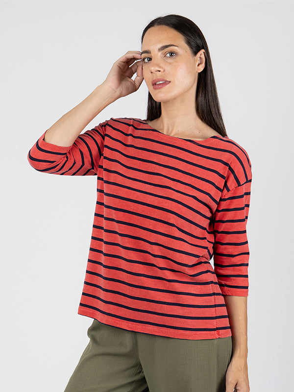 SANDRA-PIGMENTO Camiseta Manga 3/4 Poppy